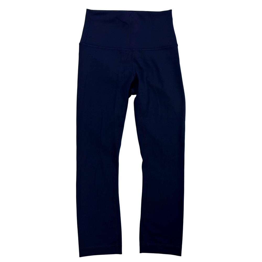 Lululemon Wunder Under High‎ Rise Crop Leggings Womens Size 4 Navy Yoga Tight